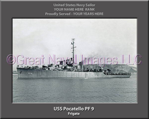 USS Pocatello PF 9 Personalized Ship Photo on Canvas