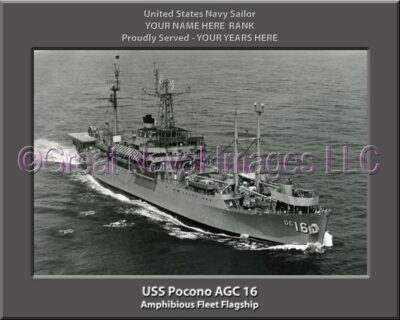 USS Pocono AGC 16 Personalized Navy Ship Photo