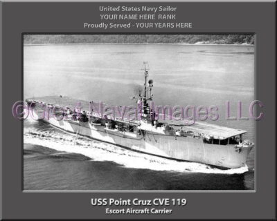 USS Point Cruz CVE 119 Personalized Photo on Canvas