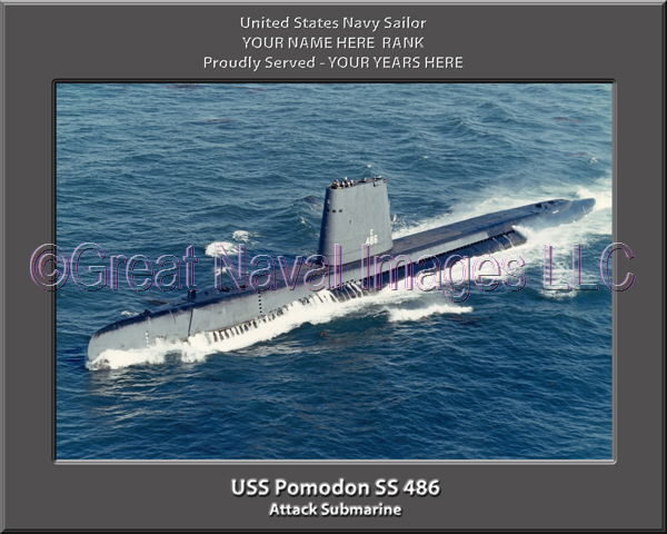 USS Pomodon SS 486 Personalized Photo on Canvas