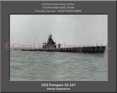 USS Pompon SS 267 Personalized Photo on Canvas