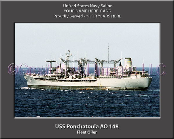 USS Ponchatoula AO 148 Personalized Navy Ship Photo