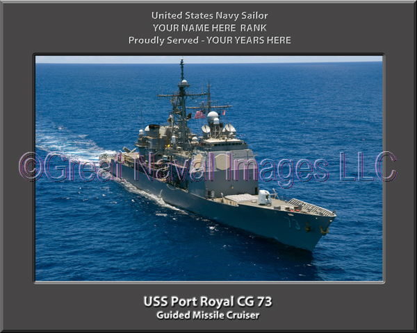 USS Port Royal CG 73 Personalized Navy Ship Photo Printed on Canvas