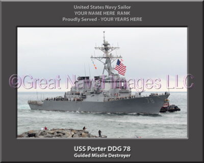 USS Porter DDG 78 Personalized Navy Ship Photo