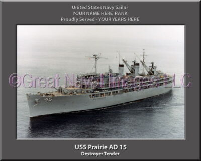 USS Prairie AD 15 Personalized Navy Ship Photo