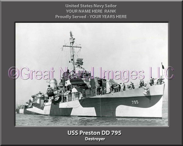 USS Preston DD 795 Personalized Navy Ship Photo