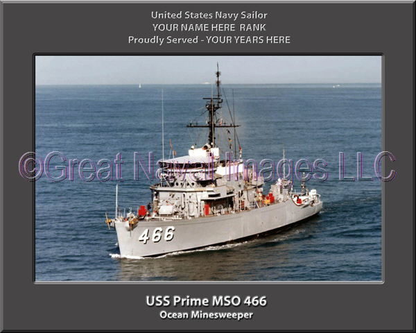 USS Prime MSO 466 Personalized Photo on Canvas