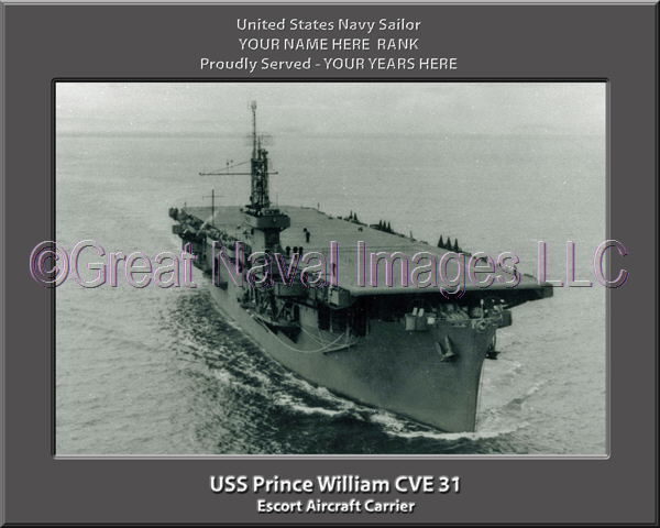 USS Prince William CVE 31 Personalized Photo on Canvas