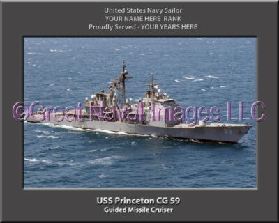 USS Princeton CG 59 Personalized Navy Ship Photo Printed on Canvas