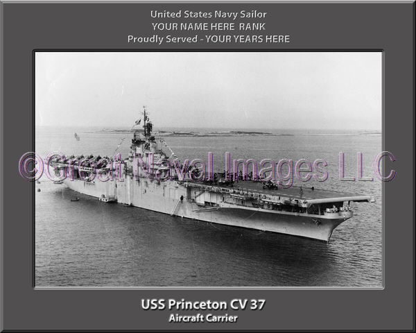 USS Princeton CV 37 Personalized Photo on Canvas