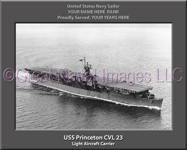 USS Princeton CVL 23 Personalized Photo on Canvas