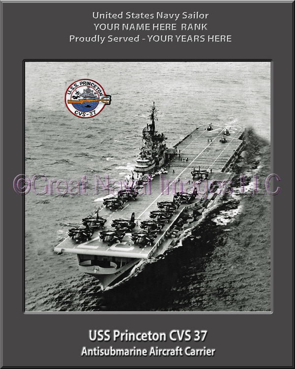 USS Princeton CVS 37 Personalized Photo on Canvas