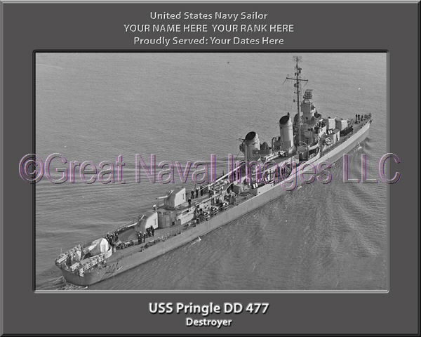 USS Pringle DD 477 Personalized Navy Ship Photo