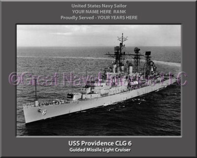 USS Providence CLG 6 Personalized Navy Ship Photo Printed on Canvas