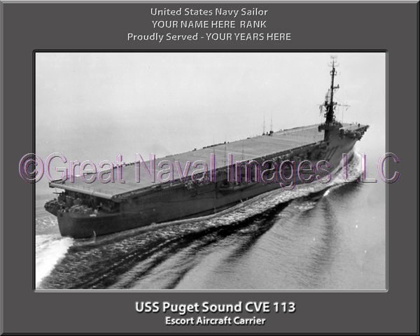 USS Puget Sound CVE 113 Personalized Photo on Canvas