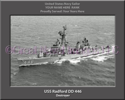 USS Radford DD 446 Personalized Navy Ship Photo