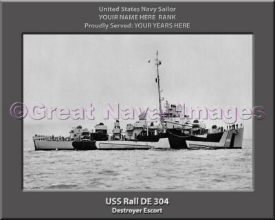 USS Rall DE 304 Personalized Navy Ship Photo