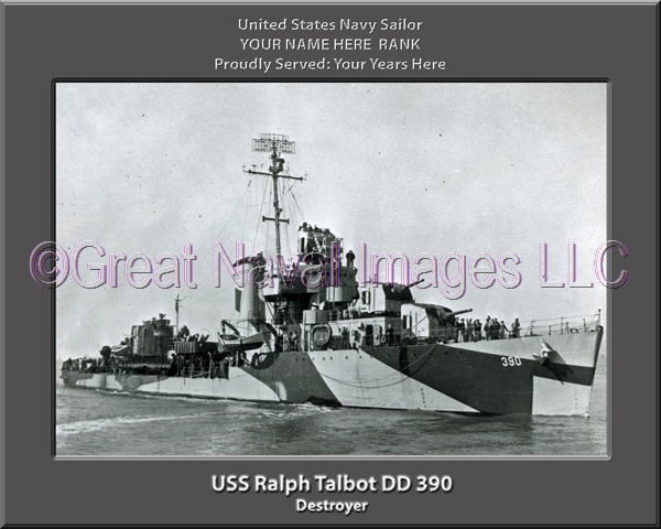 USS Ralph Talbot DD 390 Personalized Navy Ship Photo