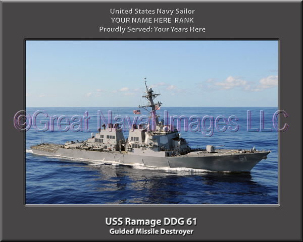 USS Ramage DDG 61 Personalized Navy Ship Photo