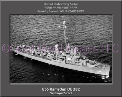 USS Ramsden DE 382 Personalized Navy Ship Photo