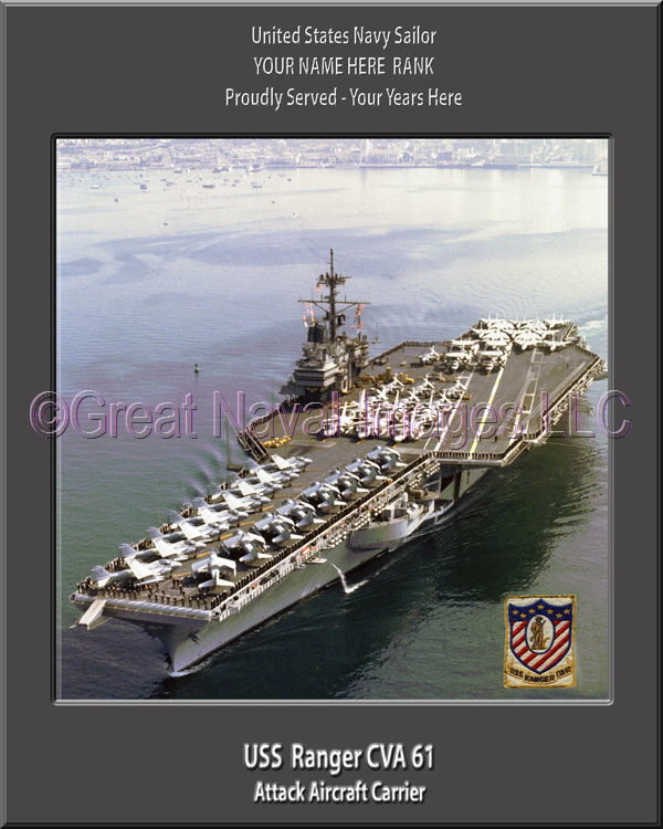 USS Ranger CVA 61 Personalized Photo on Canvas