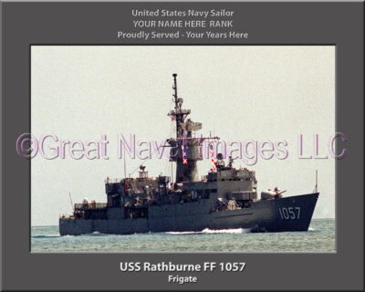 USS Rathburne FF 1057 Personalized Ship Photo on Canvas