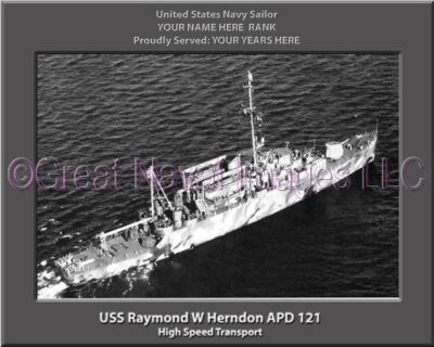 USS Raymond W Herndon APD 121 Personalized Navy Ship Photo