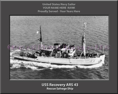 USS Recovery ARS 43 Personalized Navy Ship Photo
