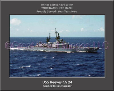 USS Reeves CG 24 Personalized Navy Ship Photo Printed on Canvas