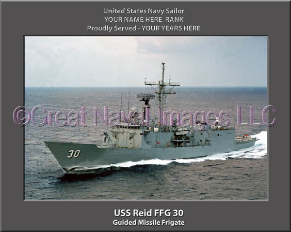 USS Reid FFG 30 Personalized Ship Photo on Canvas