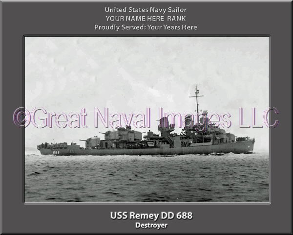USS Remey DD 688 Personalized Navy Ship Photo