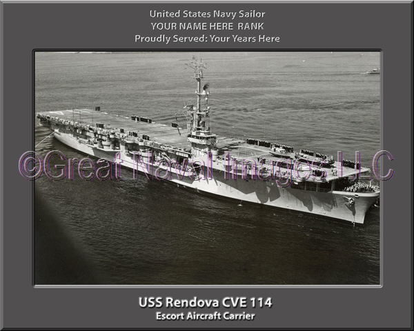 USS Rendova CVE 114 Personalized Photo on Canvas