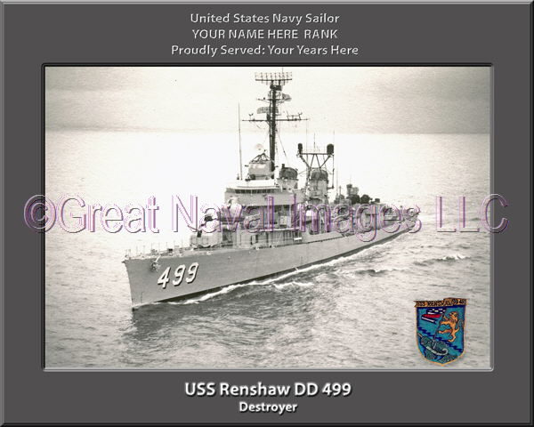 USS Renshaw DD 499 Personalized Navy Ship Photo