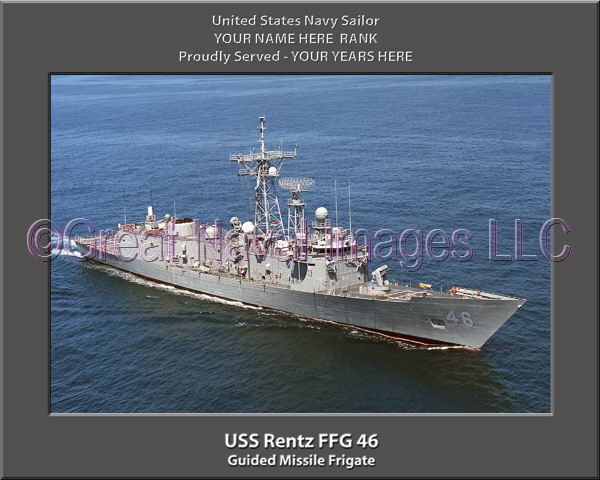 USS Rentz FFG 46 Personalized Ship Photo on Canvas
