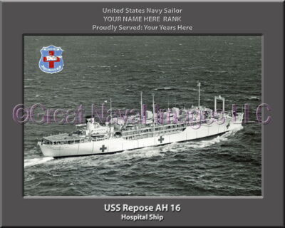 USS Repose AH 16 Personalized Navy Ship Photo