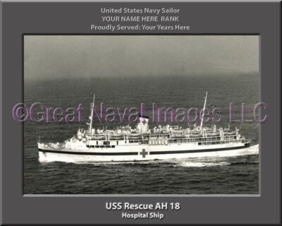 USS Rescue AH 18 Personalized Navy Ship Photo