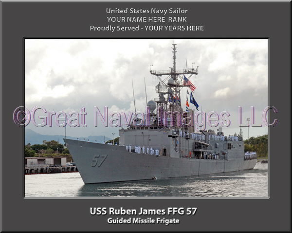 USS Reuben James FFG 57 Personalized Ship Photo on Canvas