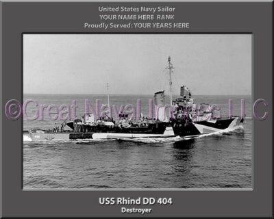 USS Rhind DD 404 Personalized Navy Ship Photo