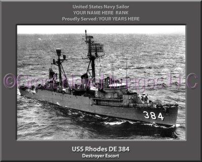 USS Rhodes DE 384 Personalized Navy Ship photo