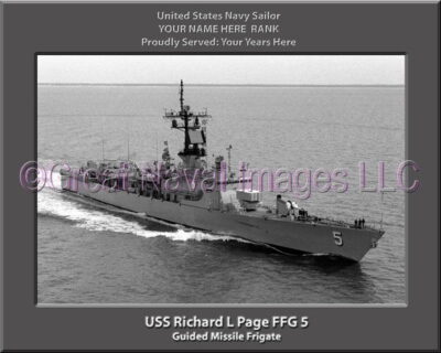 USS Richard L Page FFG 5 Personalized Ship Photo on Canvas