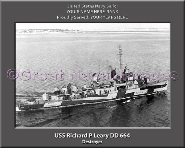 USS Richard P Leary DD 664 Personalized Navy Ship Photo