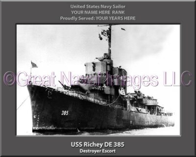 USS Richey DE 385 Personalized Navy Ship Photo
