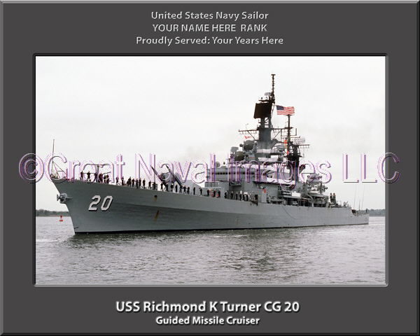 USS Richmond K Turner CG 20 Personalized Navy Ship Photo Printed on Canvas