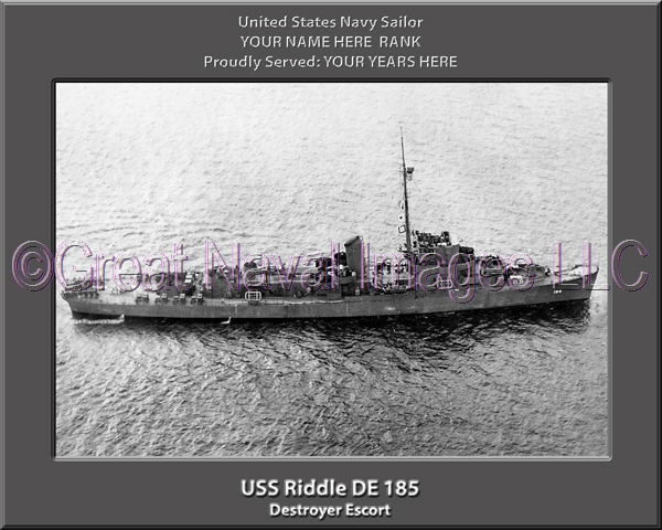 USS Riddle DE 185 Personalized Navy Ship Photo