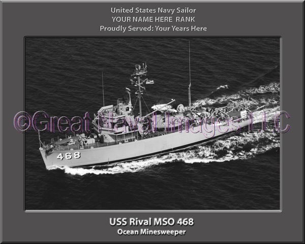 USS Rival MSO 468 Personalized Photo on Canvas