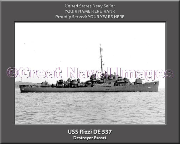 USS Rizzi DE 537 Personalized Navy Ship Photo
