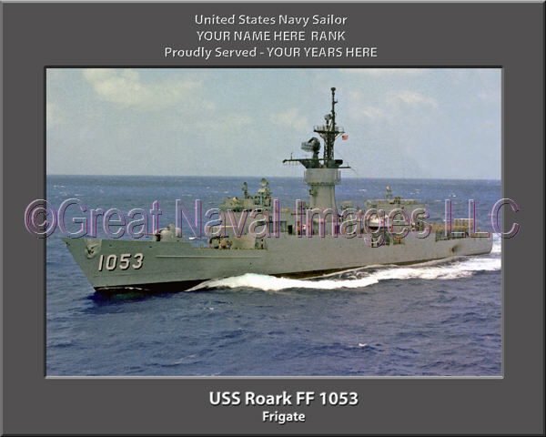 USS Roark FF 1053 Personalized Ship Photo on Canvas