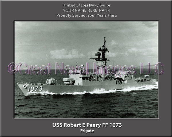 USS Robert E Peary FF 1073 Personalized Ship Photo on Canvas