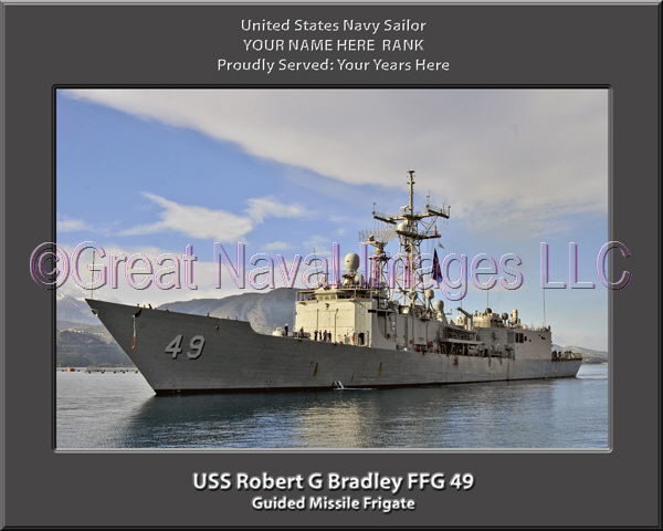 USS Robert G Bradley FFG 49 Personalized Ship Photo on Canvas