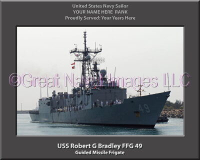 USS Robert G Bradley FFG 49 Personalized Ship Photo on Canvas